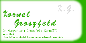 kornel groszfeld business card
